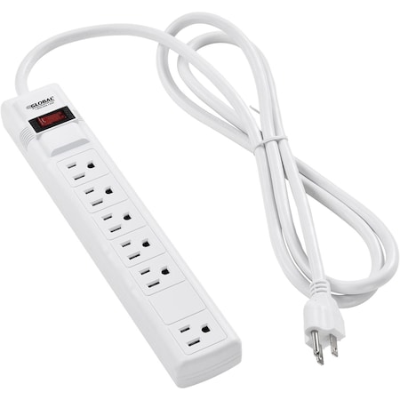 Global Industrial Outlet Tap, Surge, SJTW, 5-15R, 6 ft., White 501617